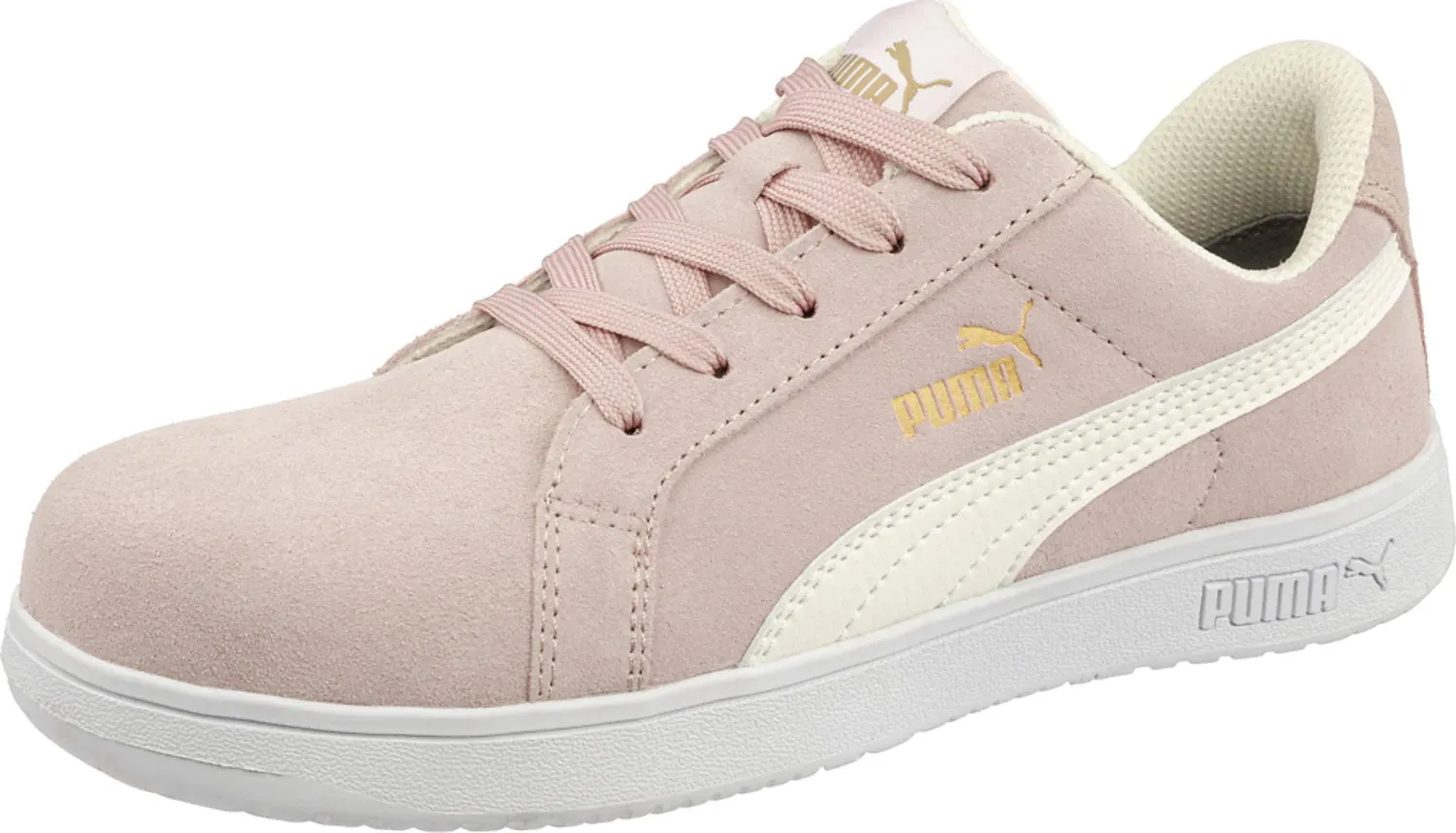Puma Safety Womens Iconic Low ASTM Pink Suede Work Shoes