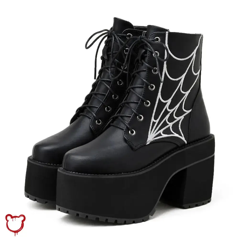 "Black Cobweb Boots"