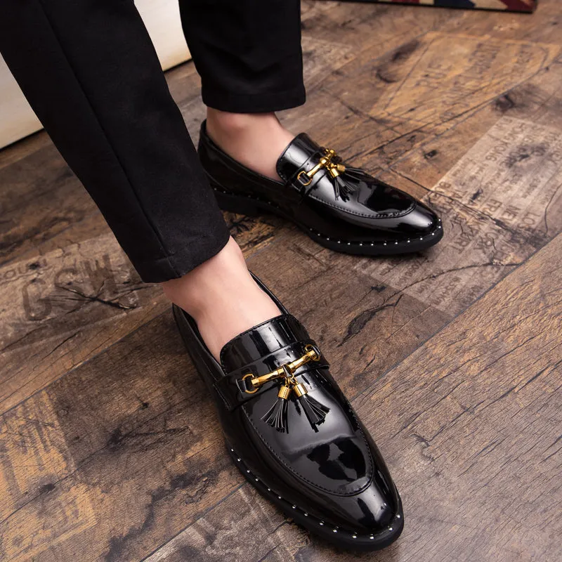 Red Tassel Moccasin Leather Casual Men Shoes