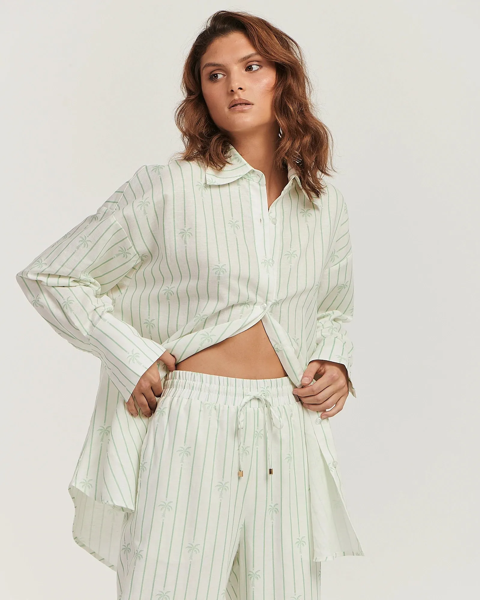 Rita Shirt Palm Stripe