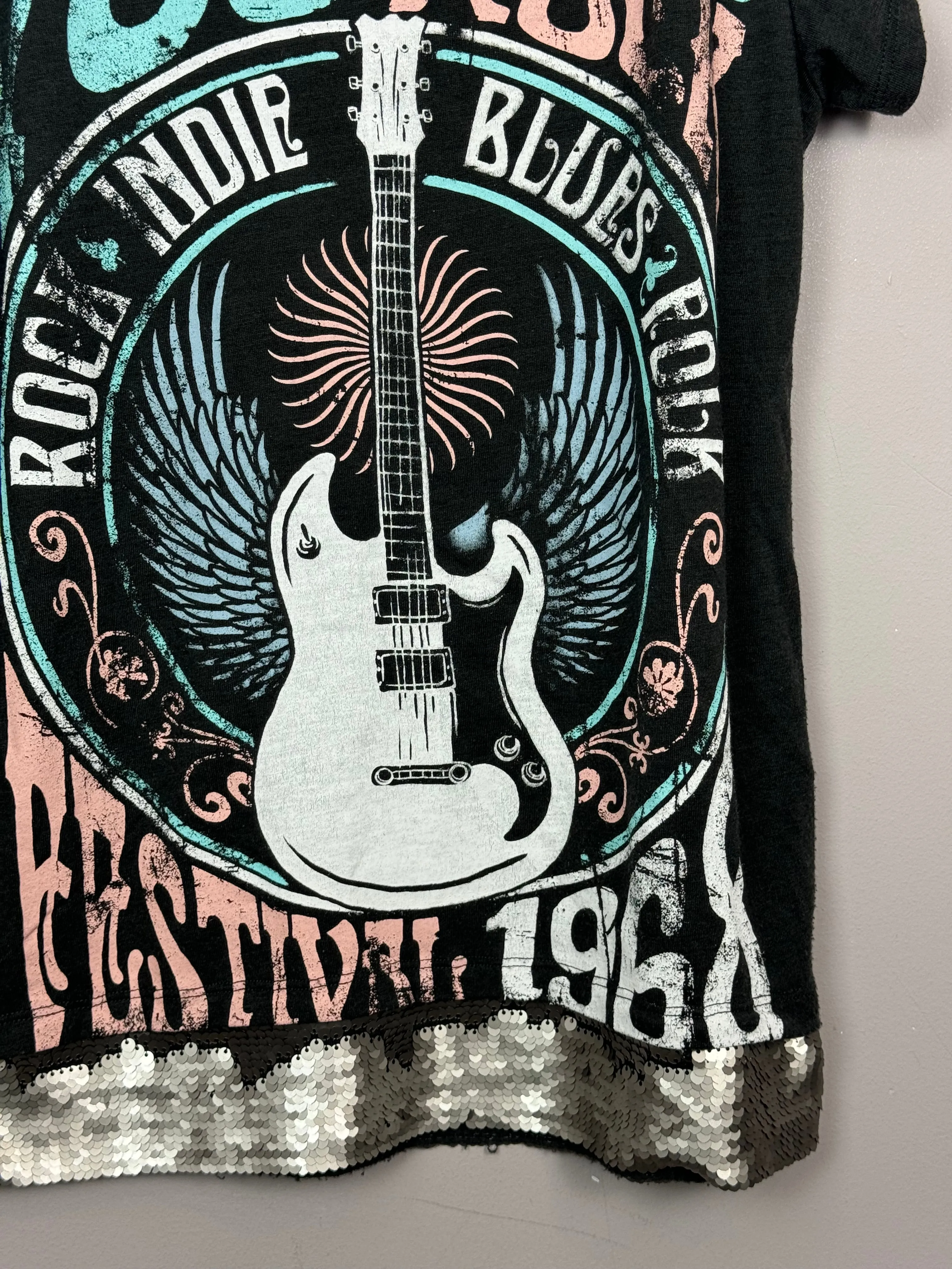 River Island Indie Blues T-shirt 7-8y
