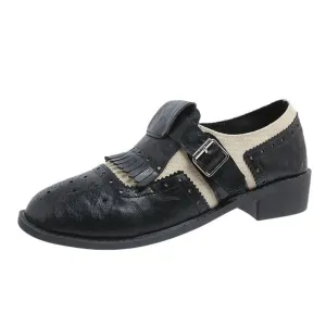 Round Toe Block Heels Loafers
