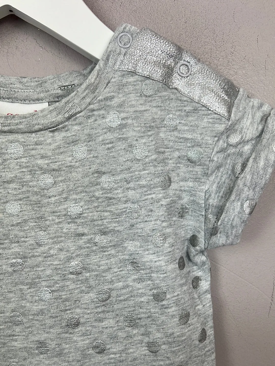 Seed Grey spot jersey dress 2y