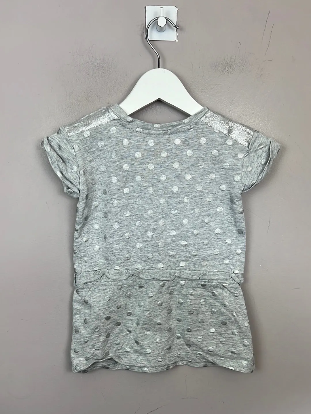 Seed Grey spot jersey dress 2y
