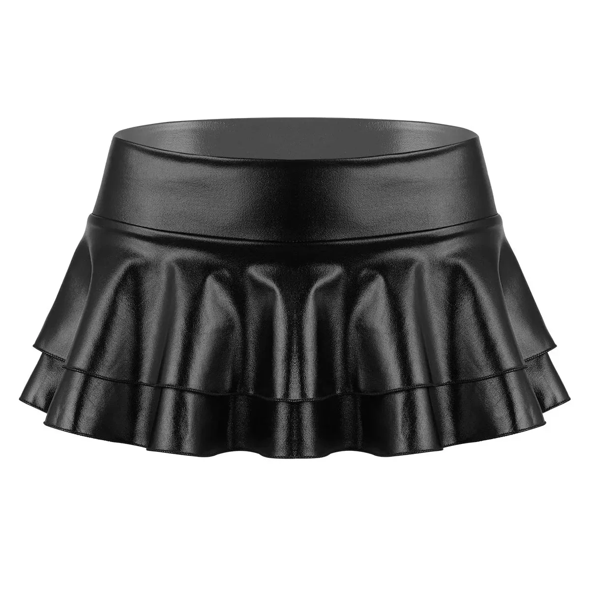 Shiny Metallic Pleated Mini Skirt