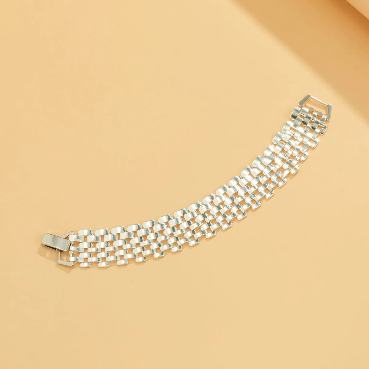 Silver-Plated Panther-Chain Bracelet