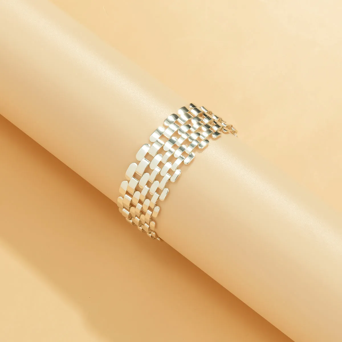 Silver-Plated Panther-Chain Bracelet