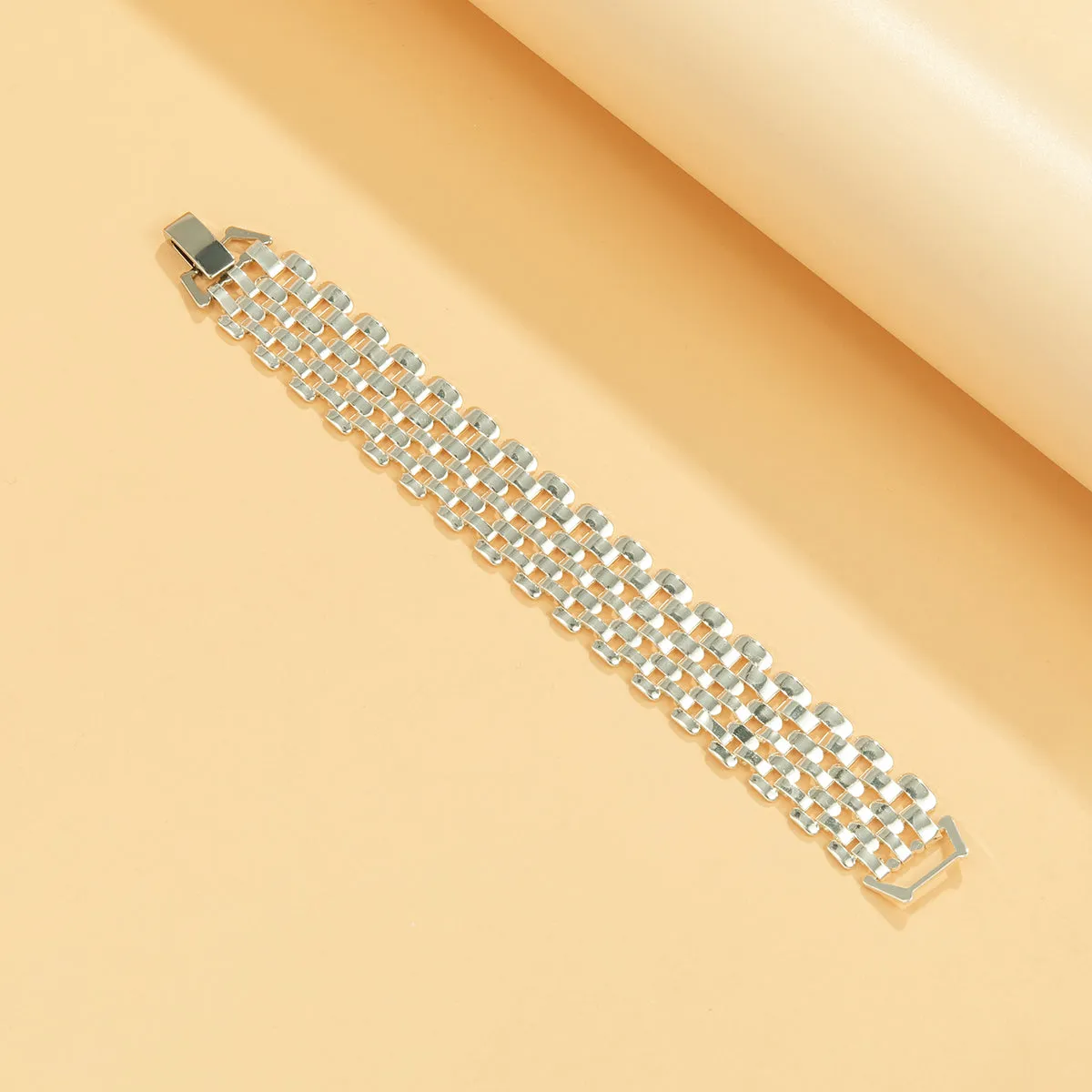 Silver-Plated Panther-Chain Bracelet