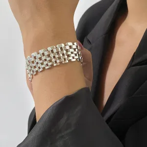 Silver-Plated Panther-Chain Bracelet