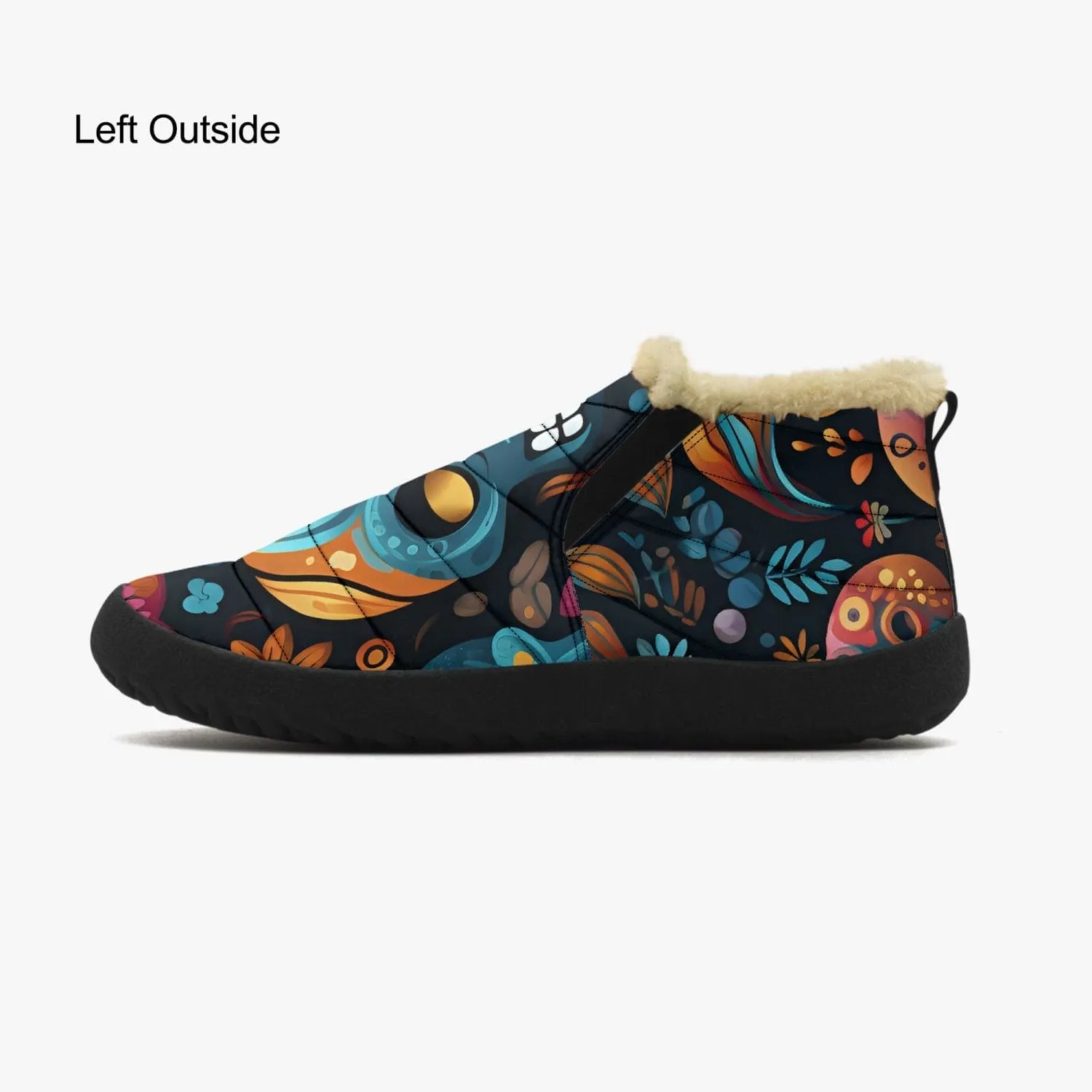 Skull Blue Colorful Casual Cotton-pad Fur Shoes