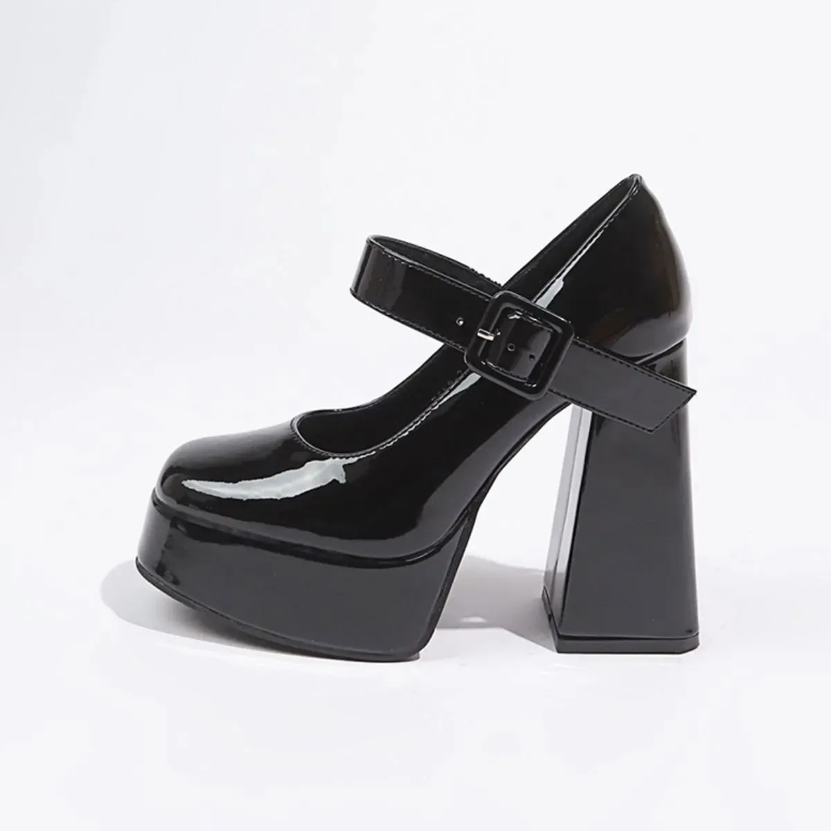 Square Toe Block Heels Pumps