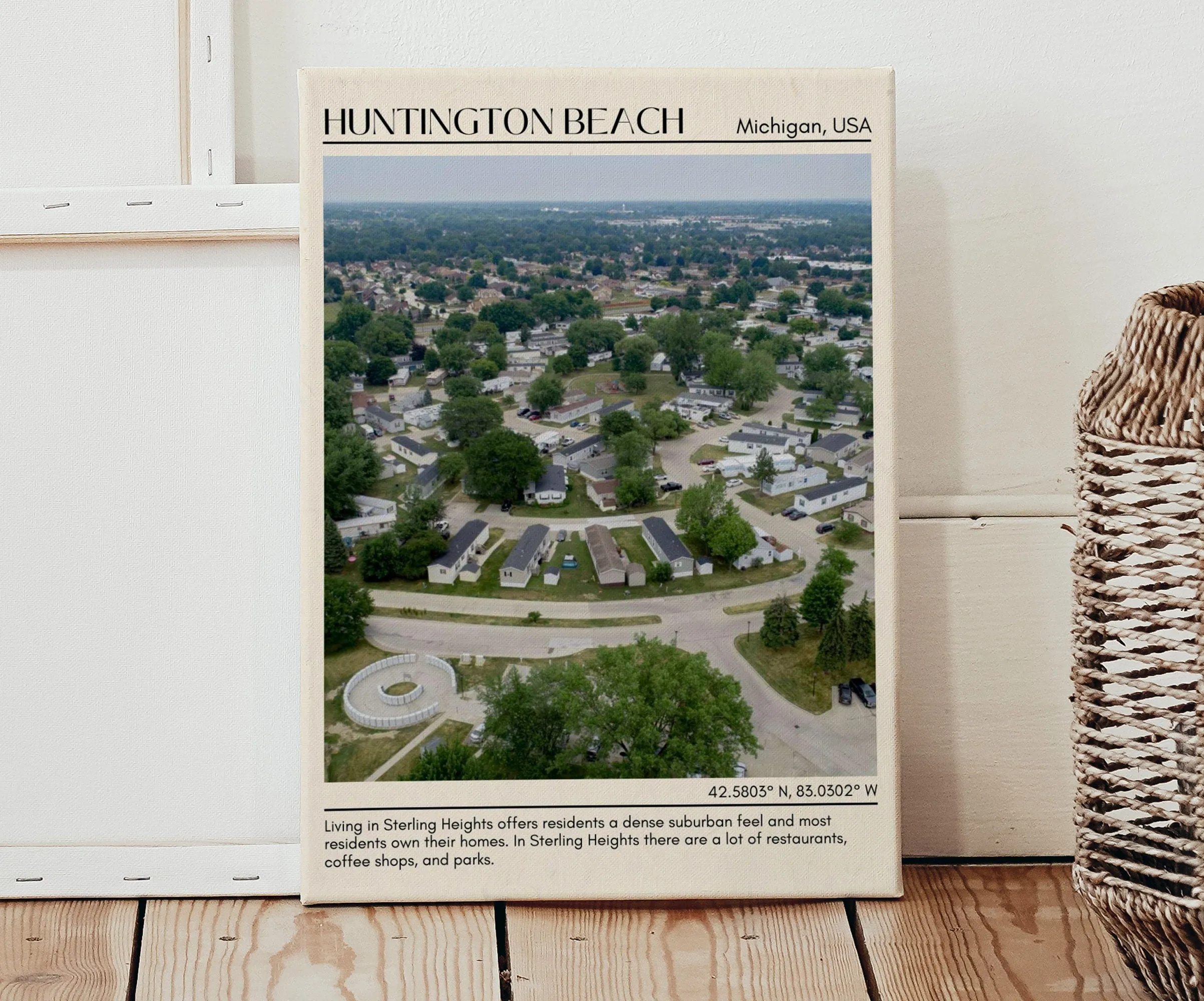 Sterling Heights Minimal Wall Art, Michigan, USA