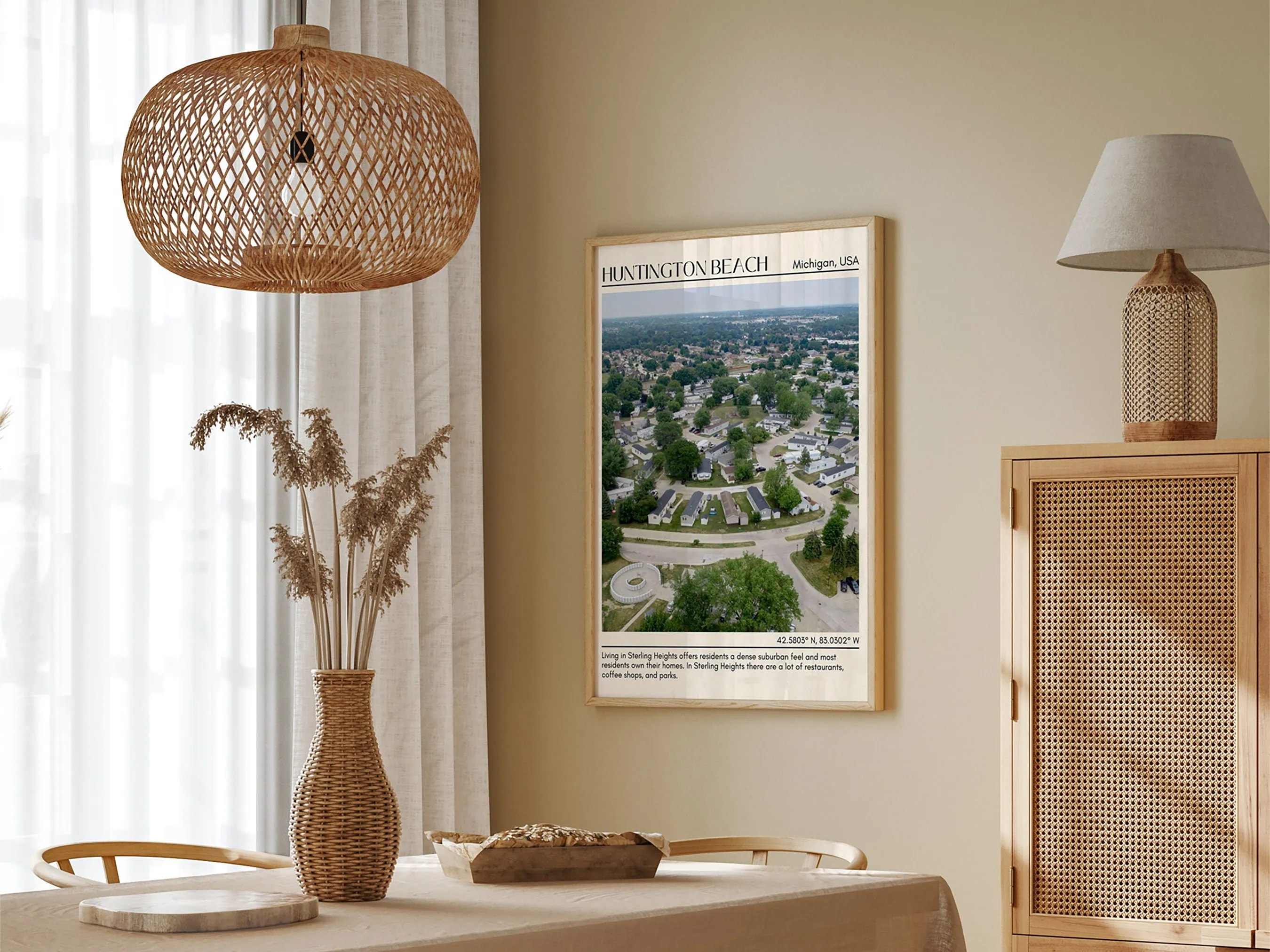 Sterling Heights Minimal Wall Art, Michigan, USA