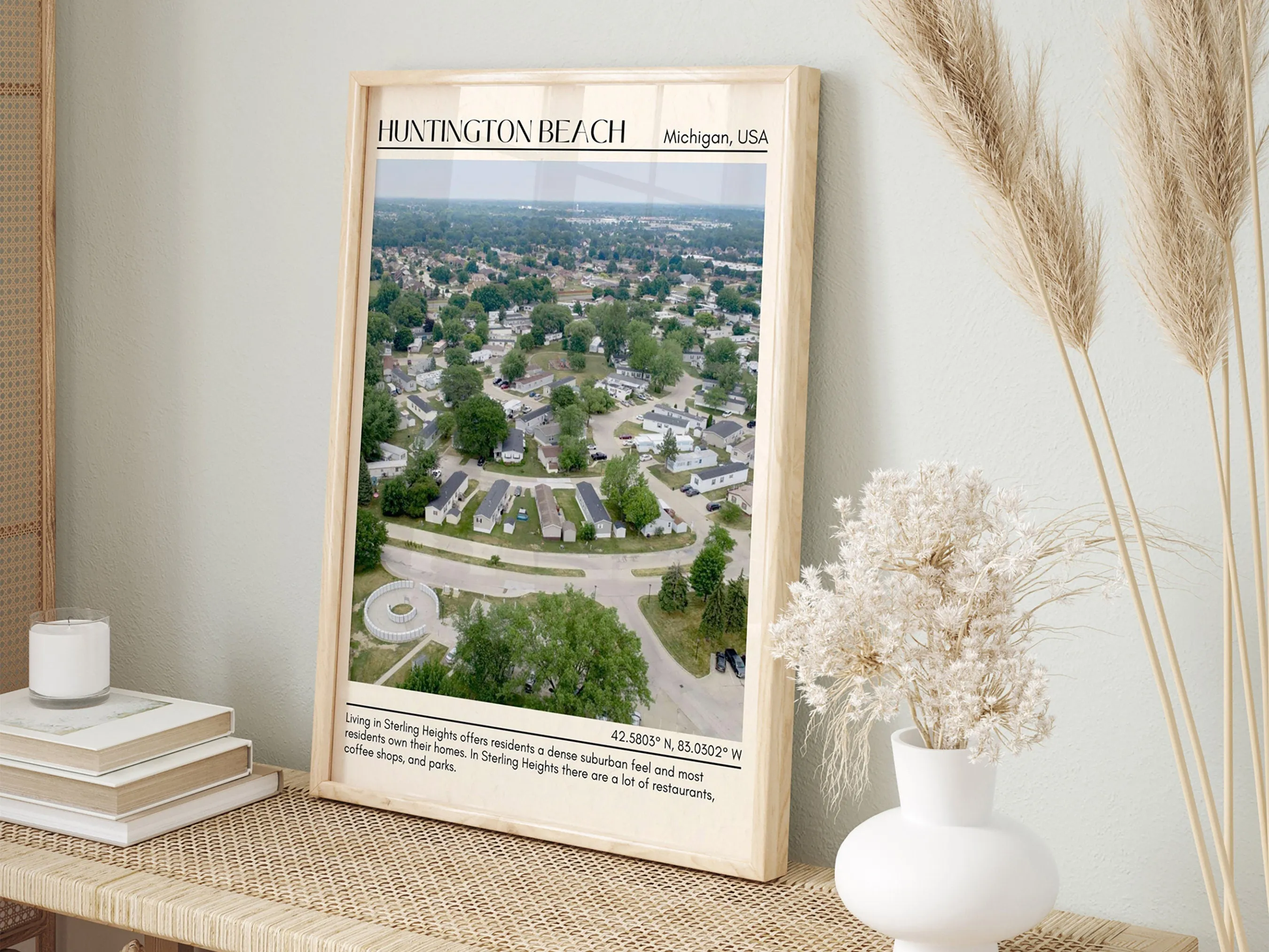 Sterling Heights Minimal Wall Art, Michigan, USA
