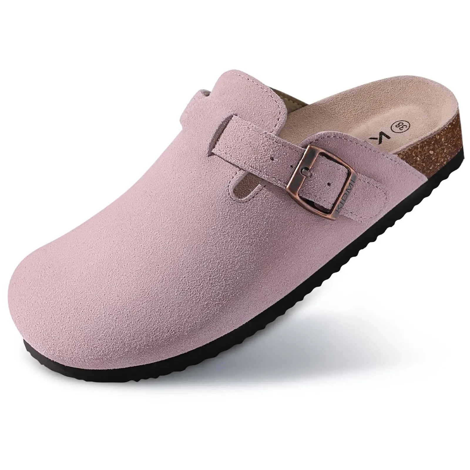 Suede Women Clogs Slippers Fashion Cork Foot bed Beach Slippers Soft Cork Nonslip Men Clogs Slippers With Arch Support