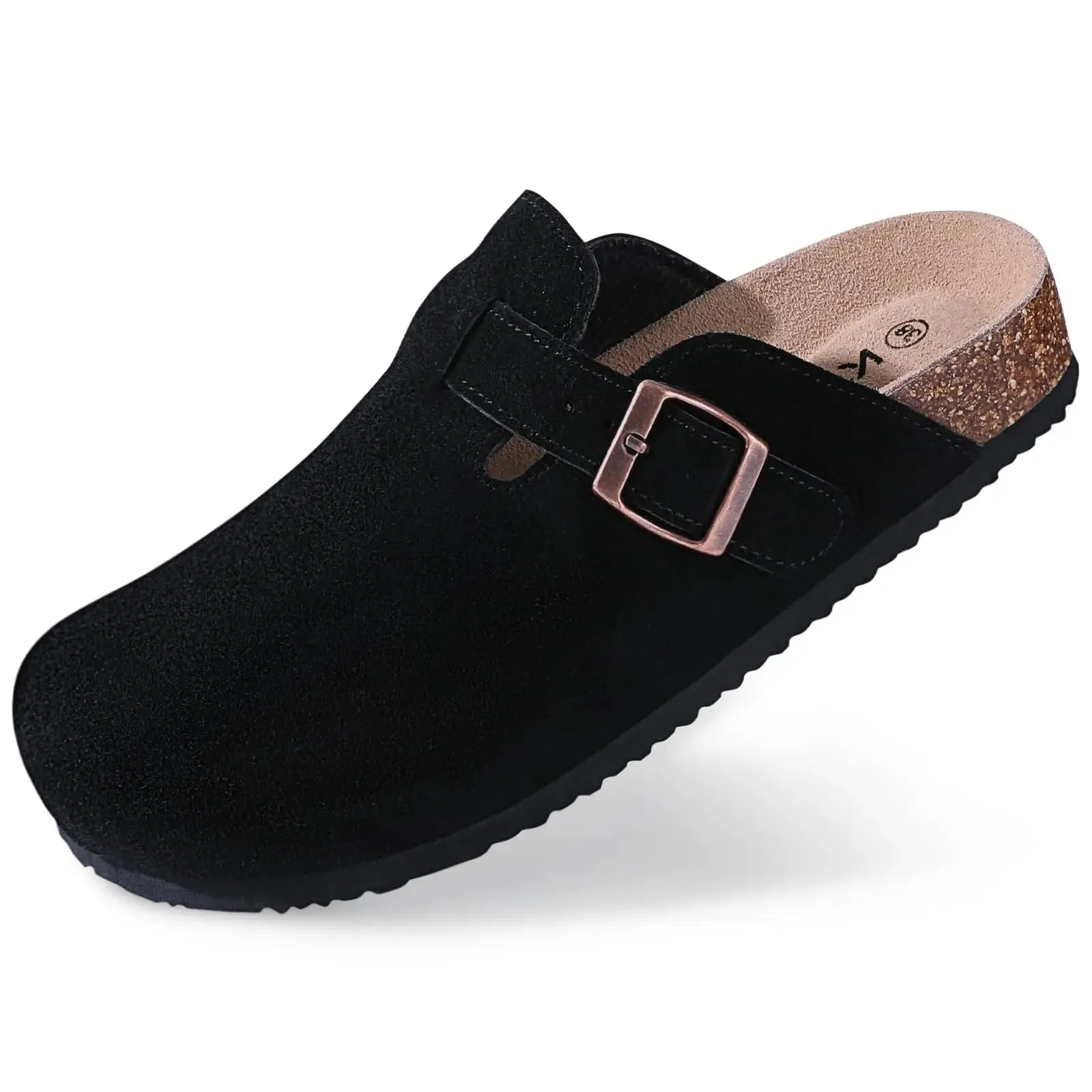 Suede Women Clogs Slippers Fashion Cork Foot bed Beach Slippers Soft Cork Nonslip Men Clogs Slippers With Arch Support