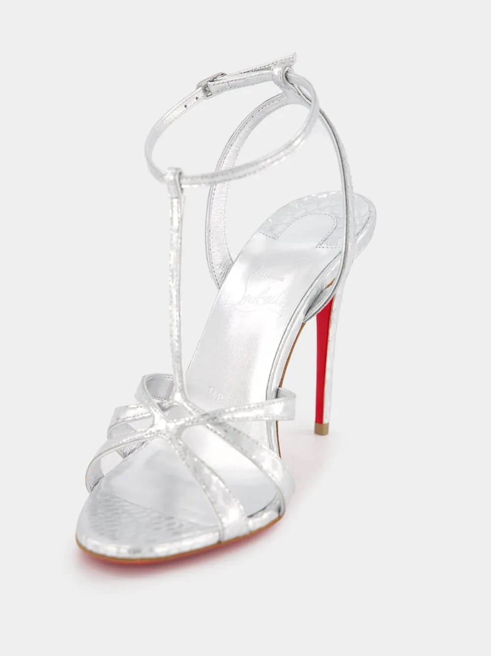 Tangueva 100 Mm Strappy Silver Sandals