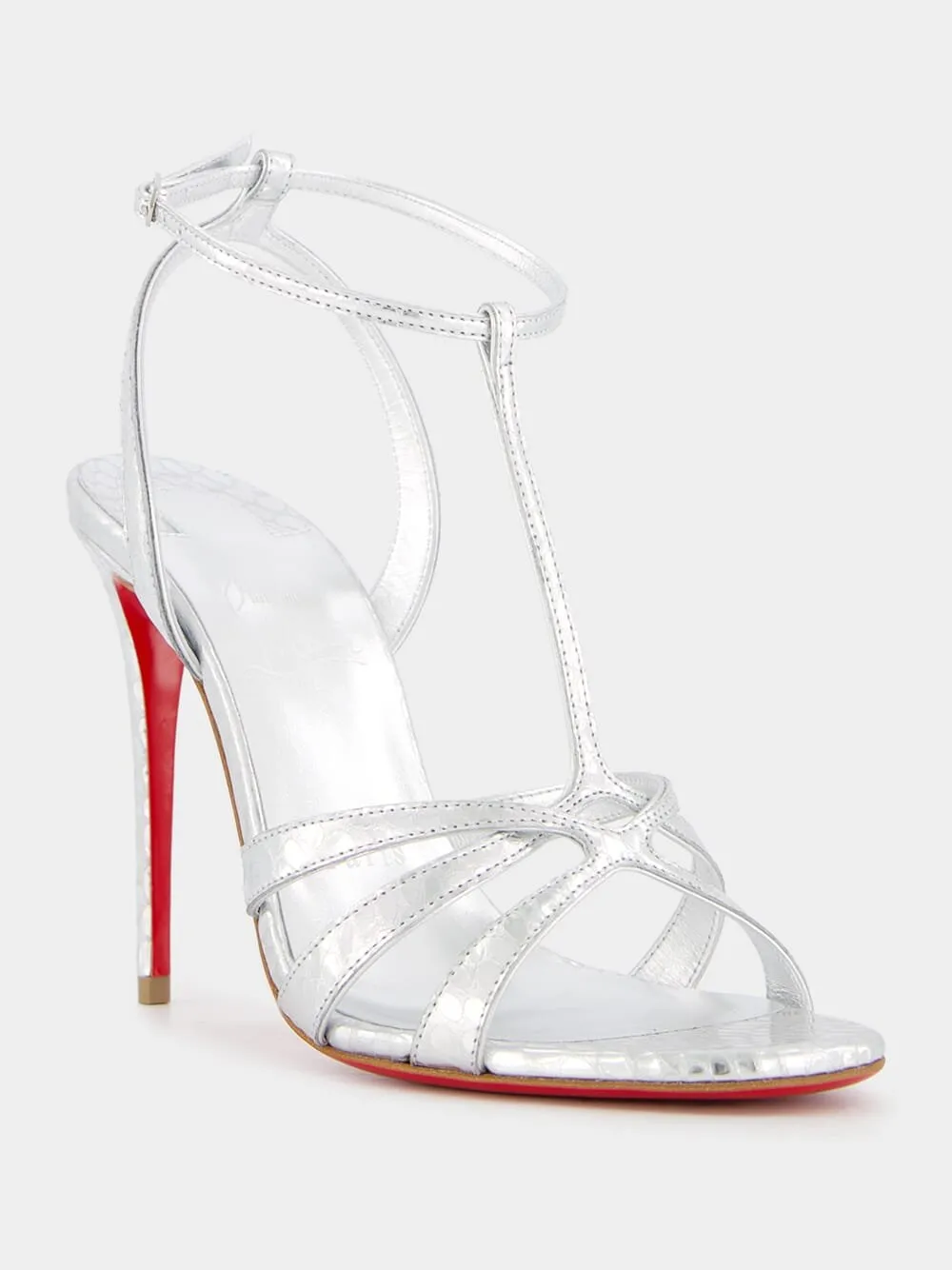 Tangueva 100 Mm Strappy Silver Sandals