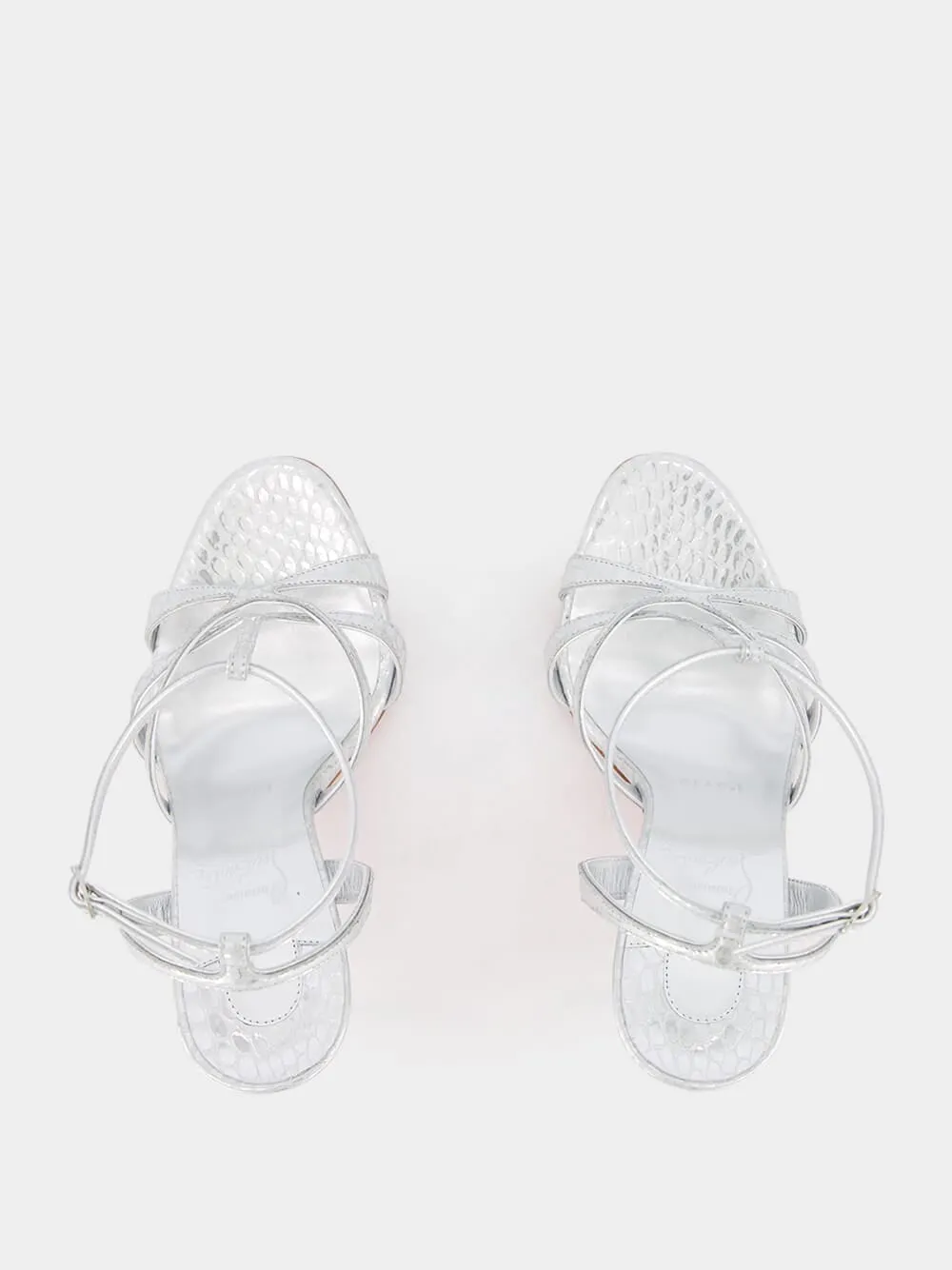 Tangueva 100 Mm Strappy Silver Sandals