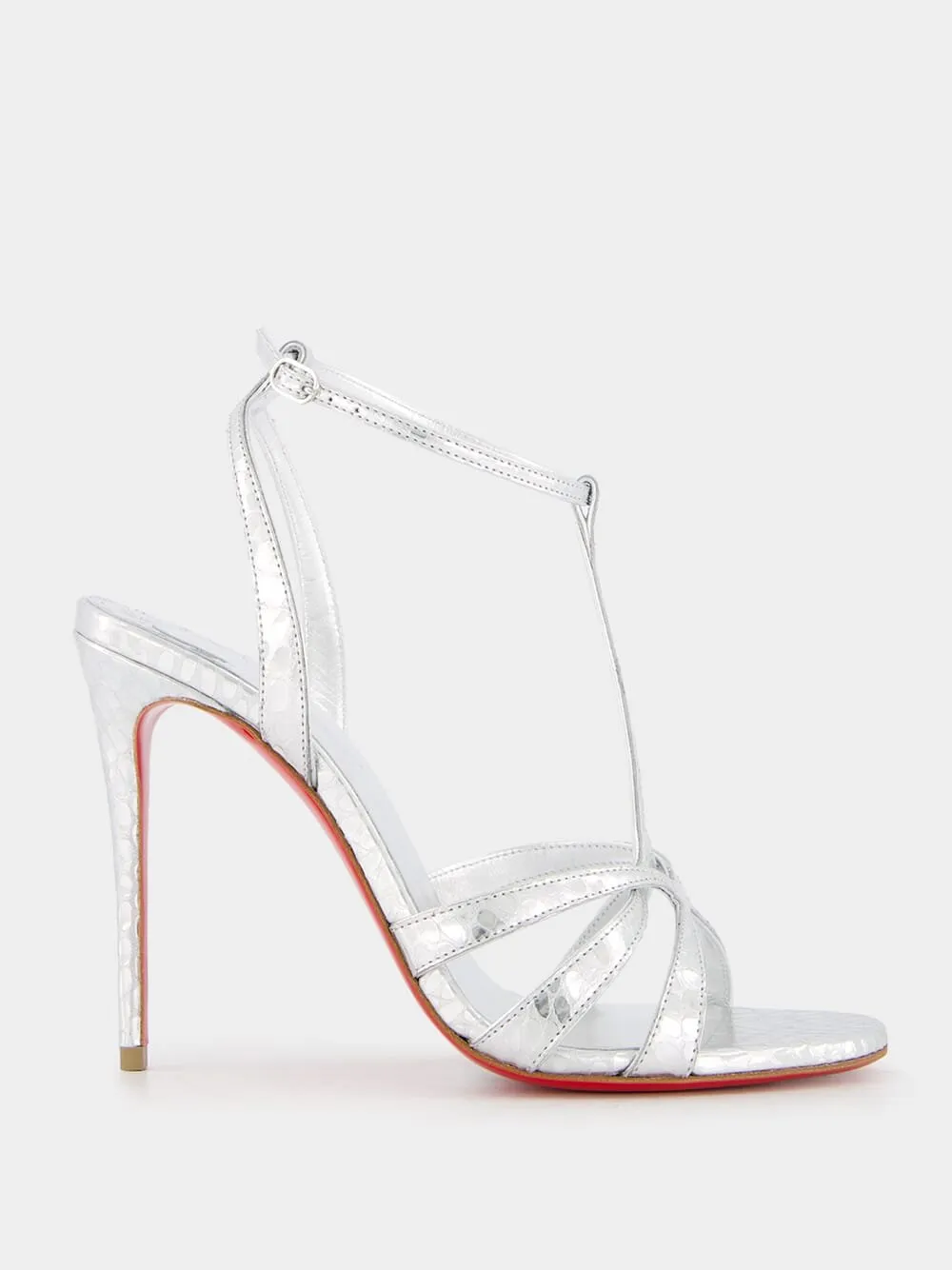 Tangueva 100 Mm Strappy Silver Sandals