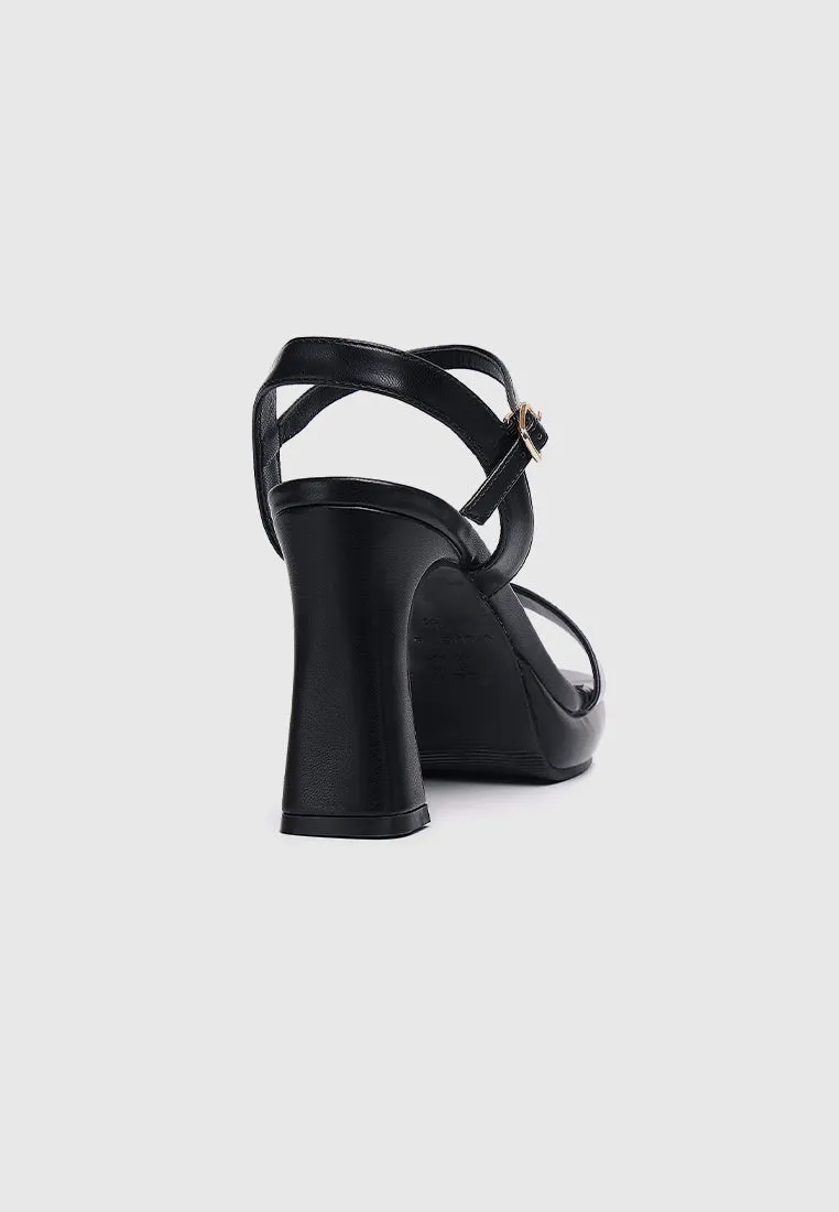 Tansy Open Toe Platform Heels (Black)