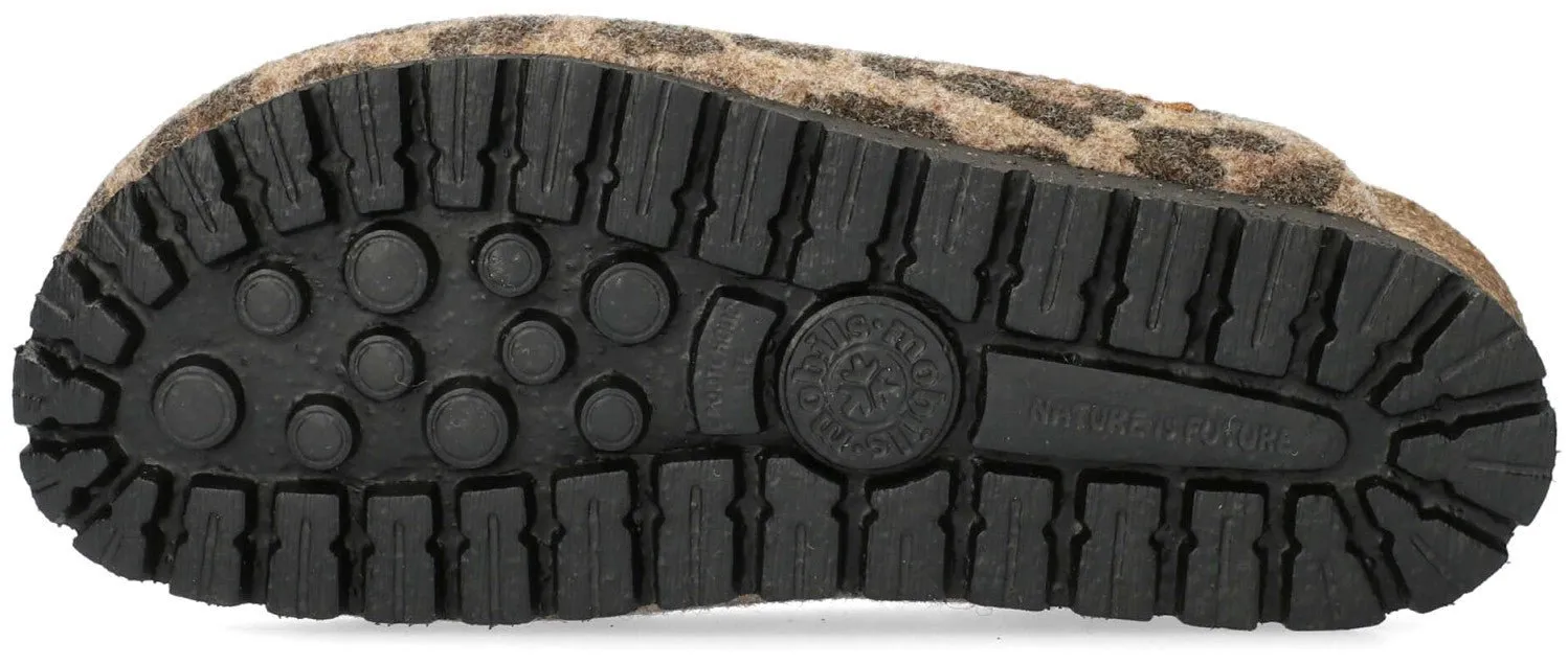 'THEA' women's home slipper - Brown jaguar
