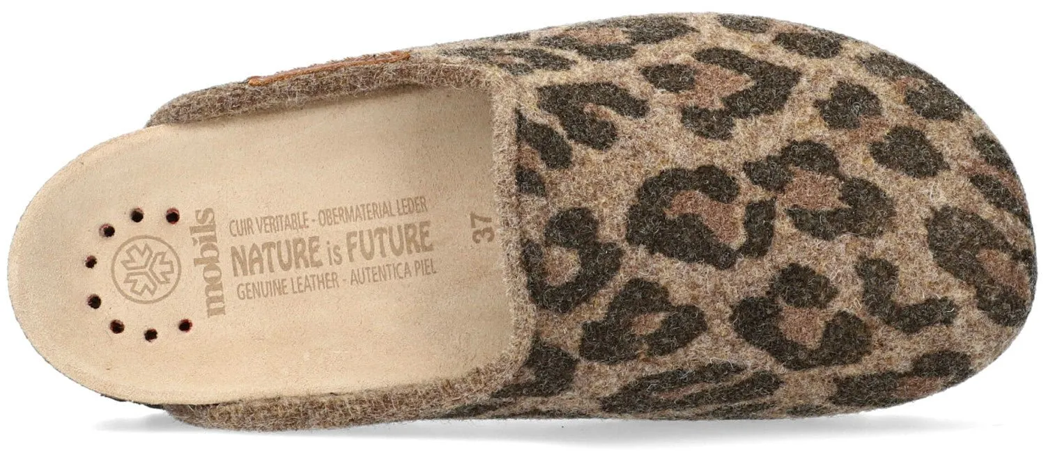 'THEA' women's home slipper - Brown jaguar