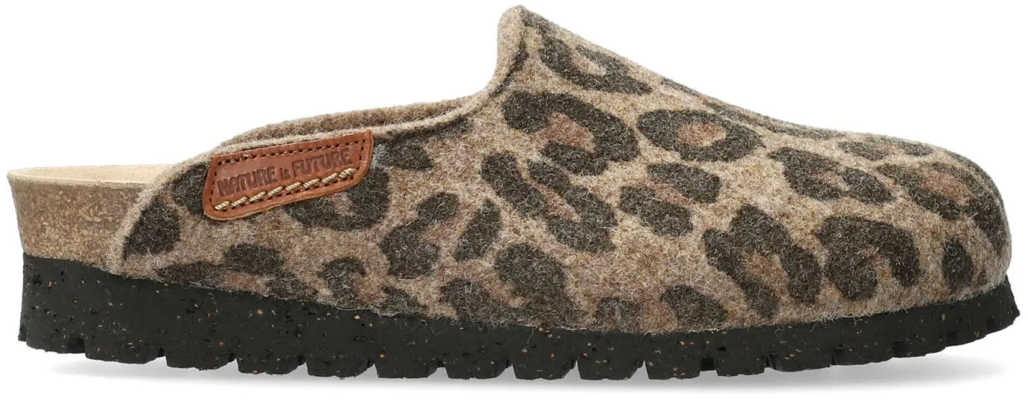 'THEA' women's home slipper - Brown jaguar