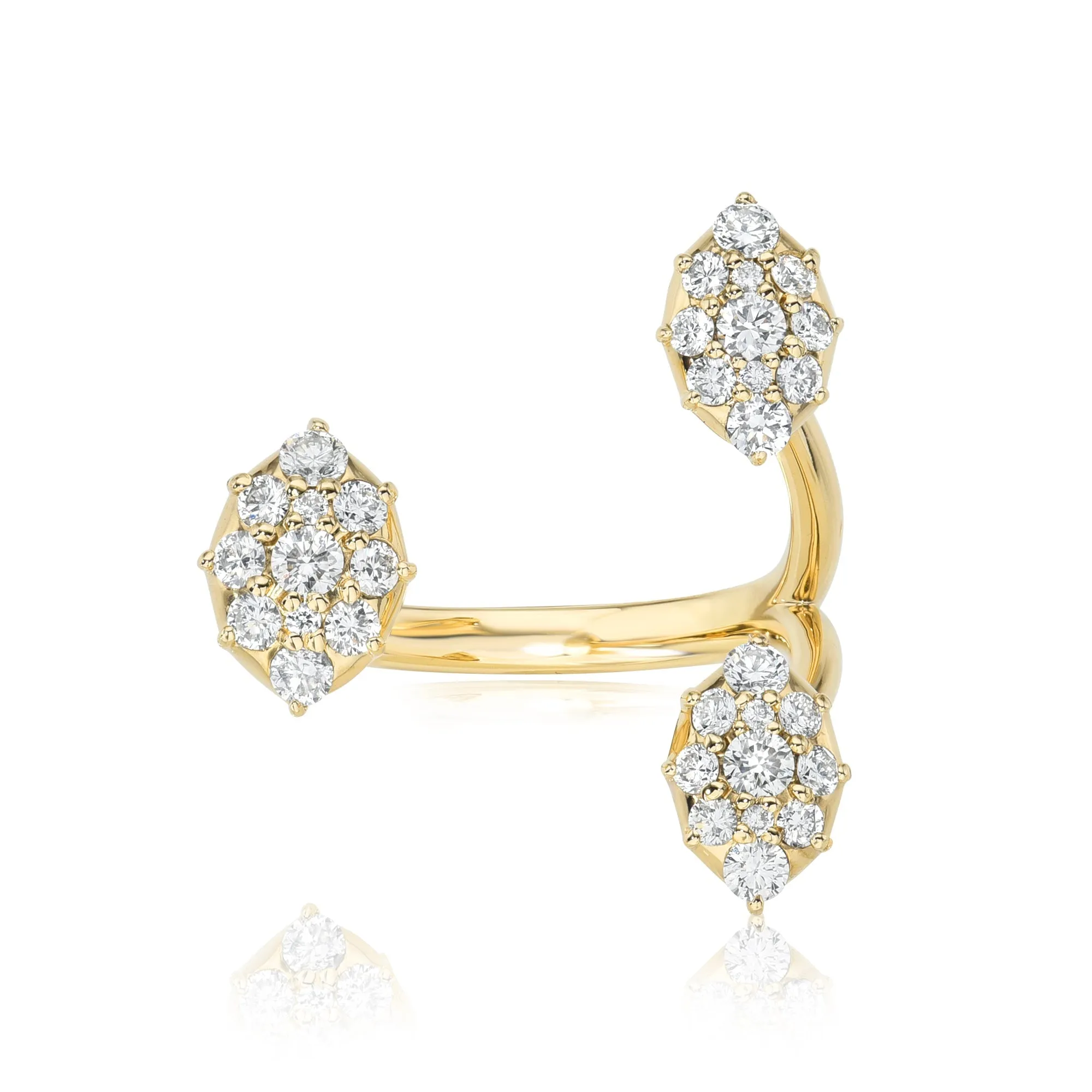 Three Cluster Diamond Floating Ring