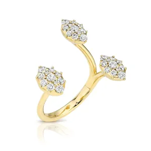 Three Cluster Diamond Floating Ring