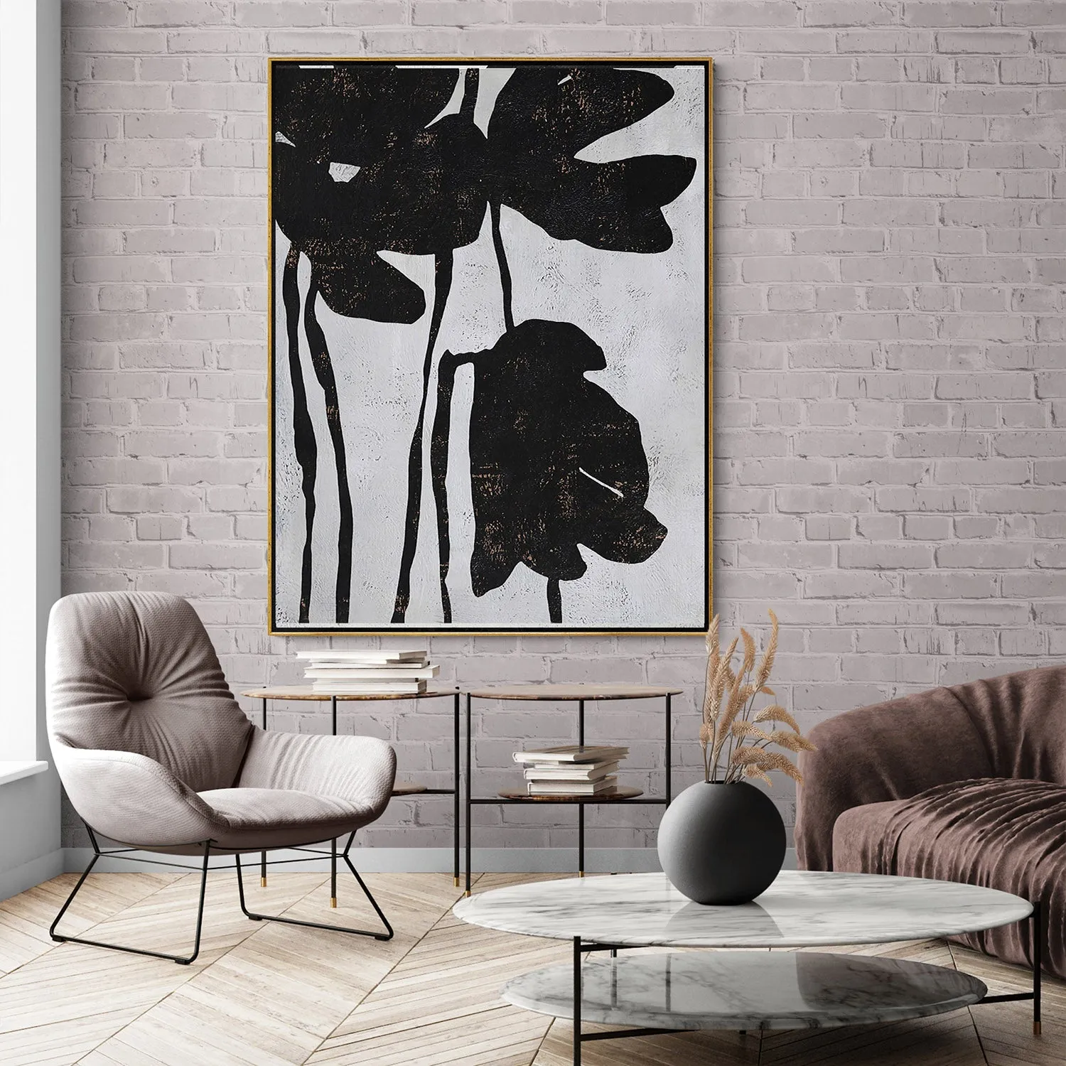 Vertical Abstract Flowers Painting H130V