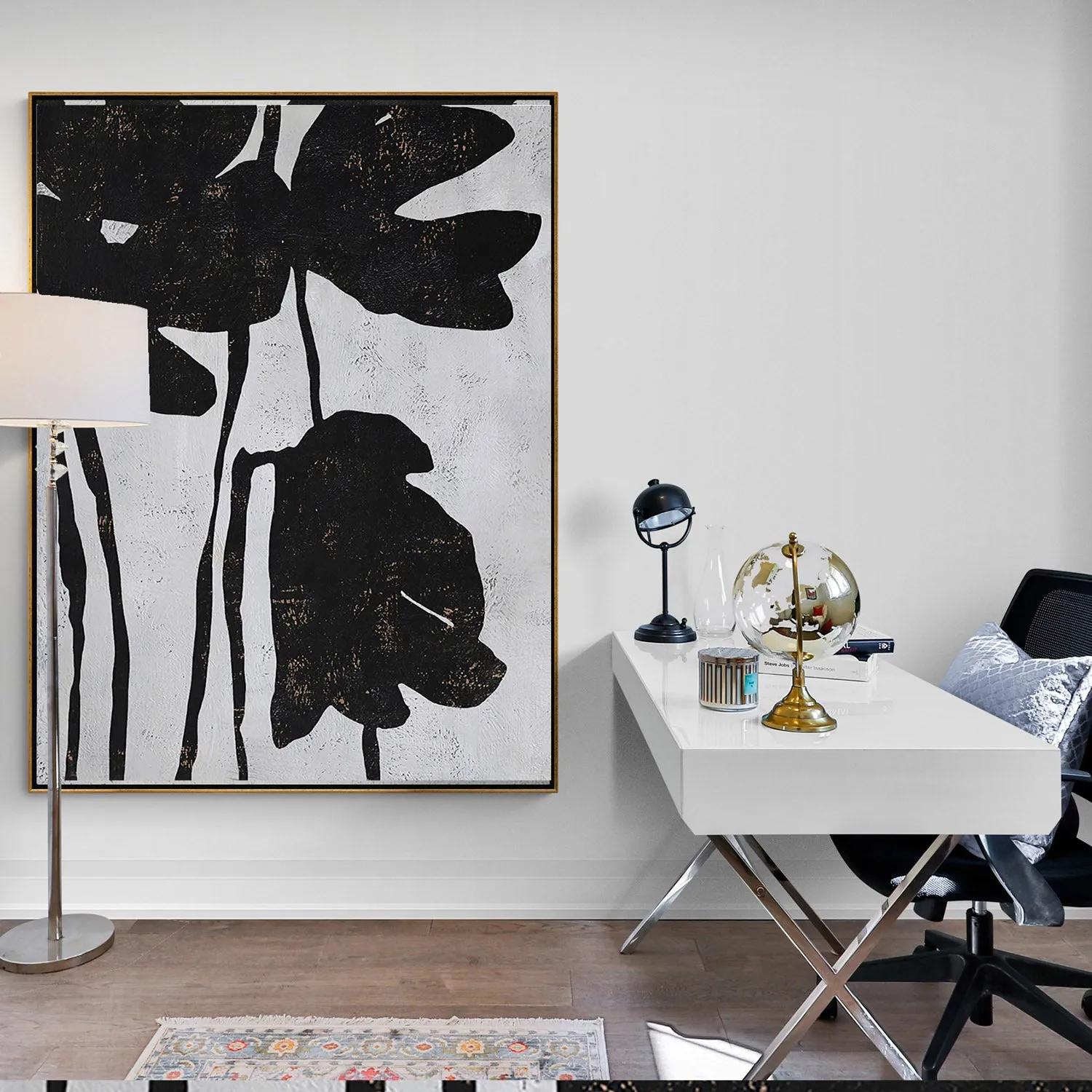 Vertical Abstract Flowers Painting H130V