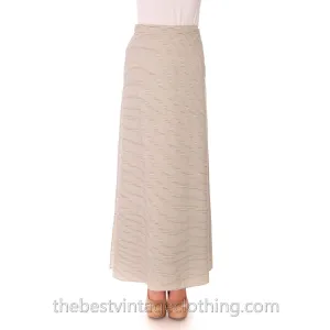 Vintage 1970s Vuokko Striped Wrap Skirt Designer Maxi Black Cream Jokapoika Striped  Size M