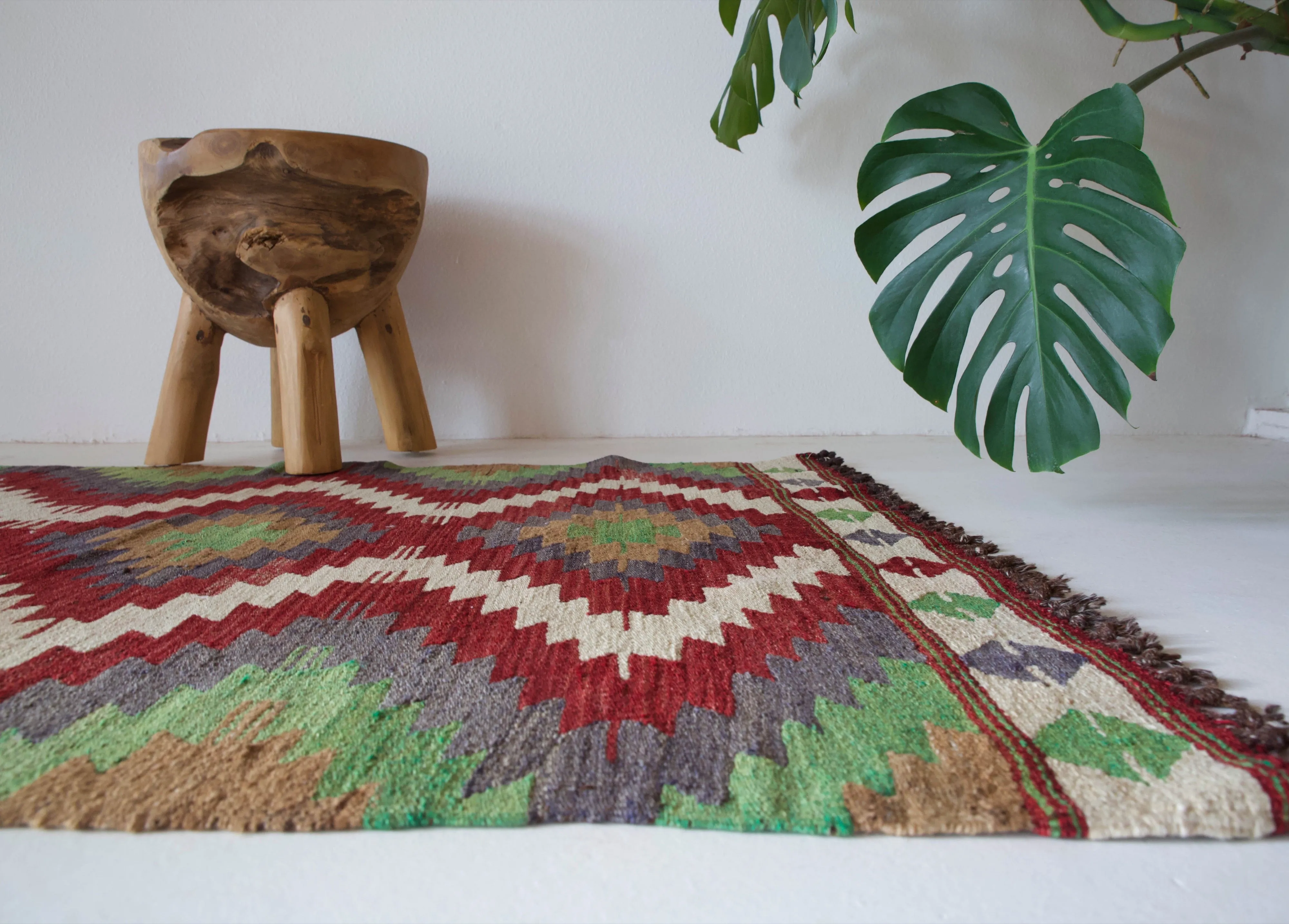 Vintage Mini Turkish Kilim Rug 2'11"x4'8"