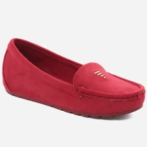 WOMEN "BETTI" SUEDE COMFORT RUBBER SOLE MOCCASINS