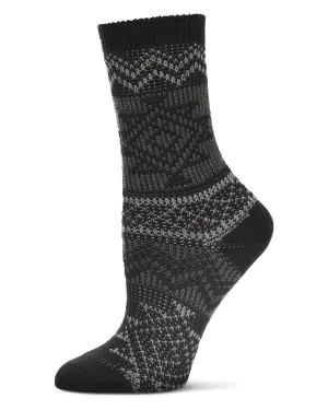 Women's Diamond Line Fashion Soft-Fit Crew Sock