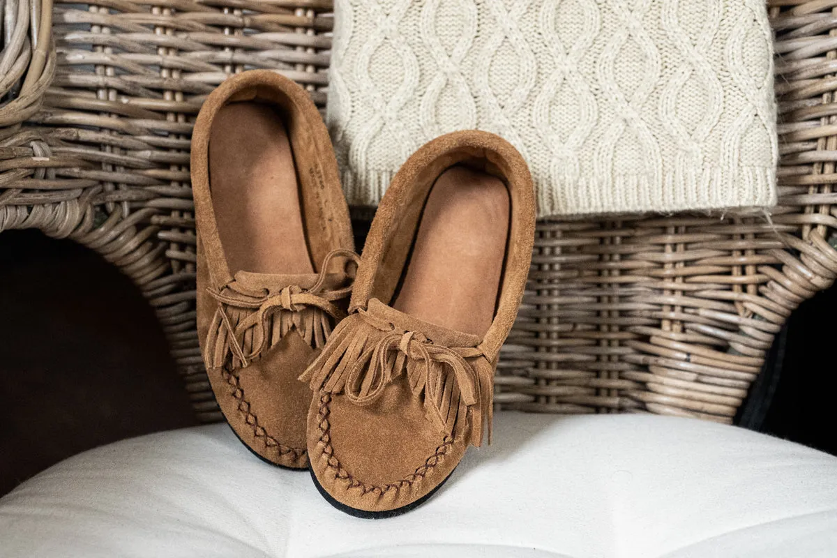 Women's Fringed Suede Moccasin Shoes