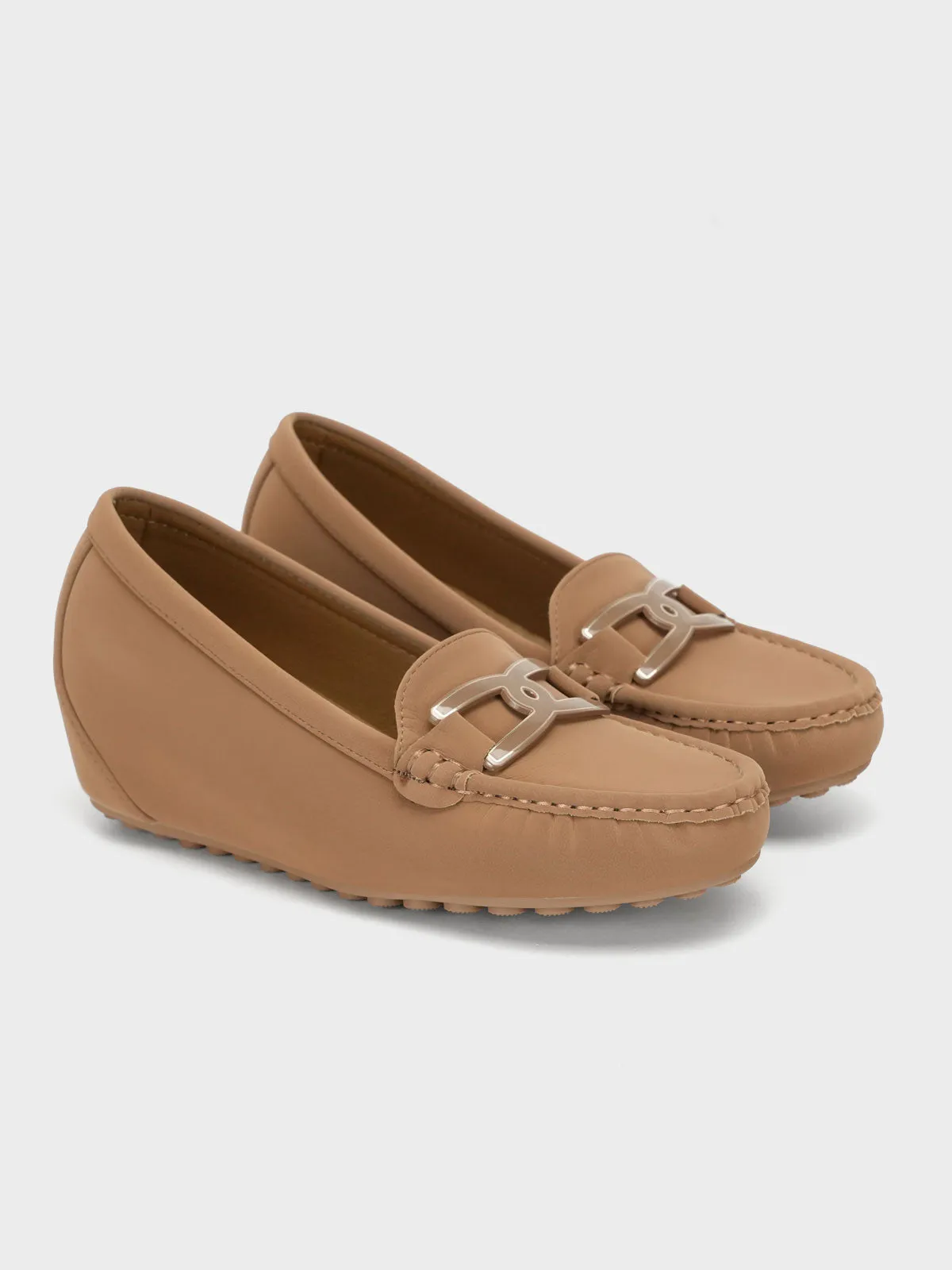 Womens "CZARINA" Comfy Wedge Moccasins
