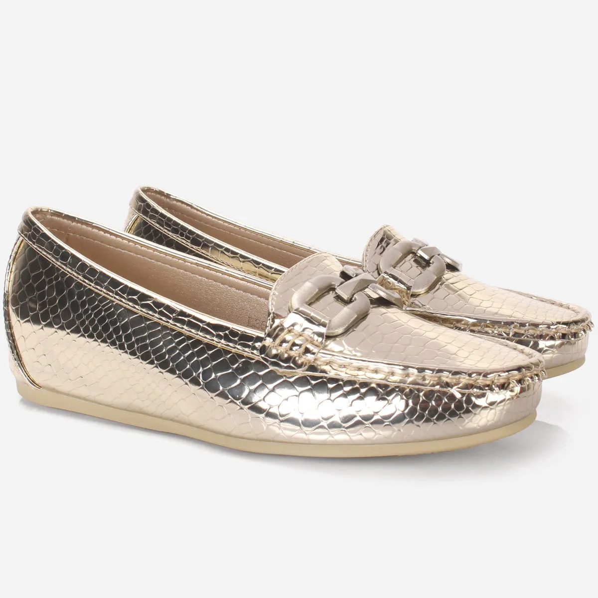 Womens "ELENA" Wedge Comfy Slide In Moccasins