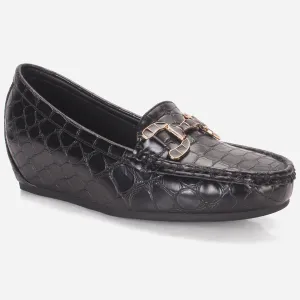 Womens "VIRONA" Wedge Comfy Slide In Moccasins