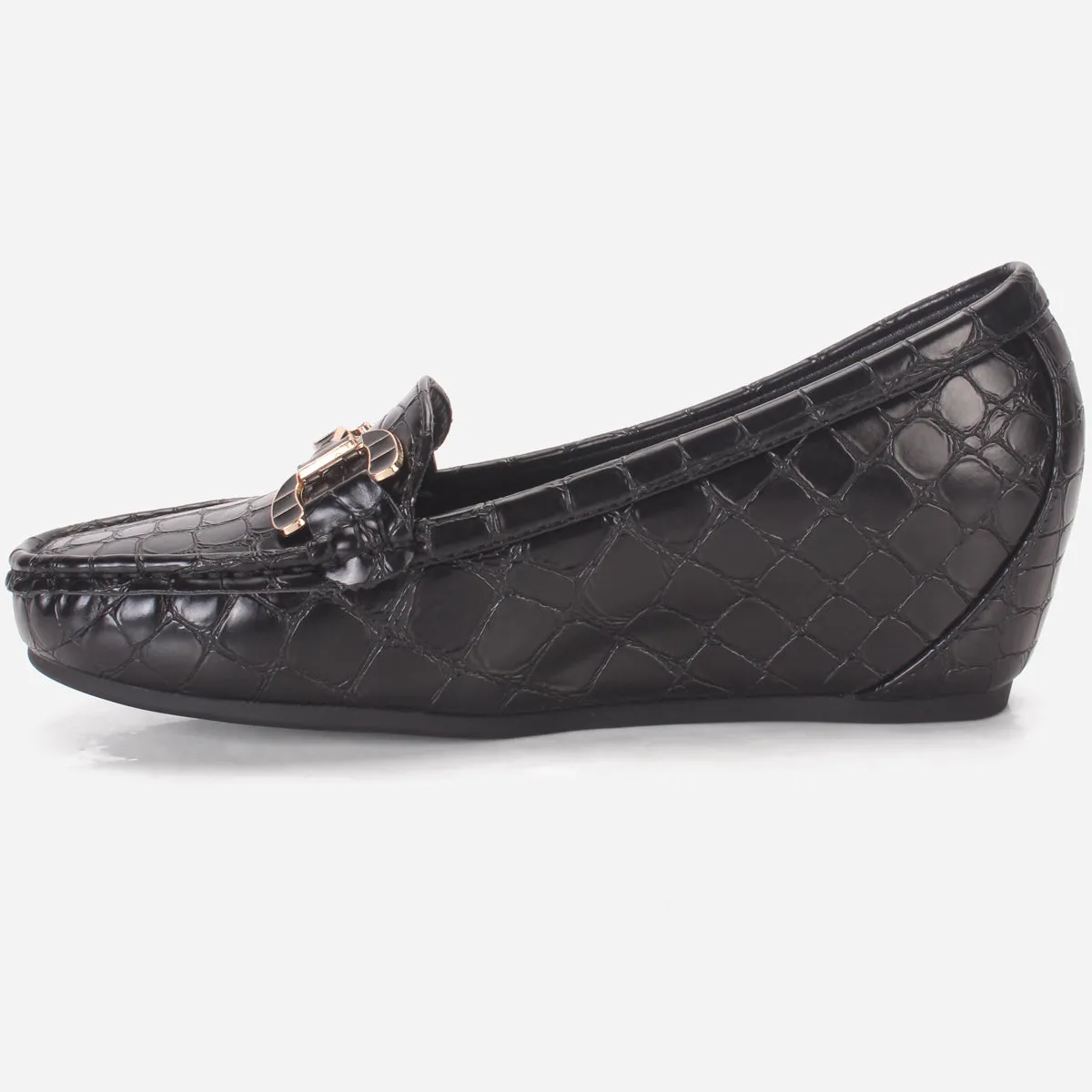Womens "VIRONA" Wedge Comfy Slide In Moccasins