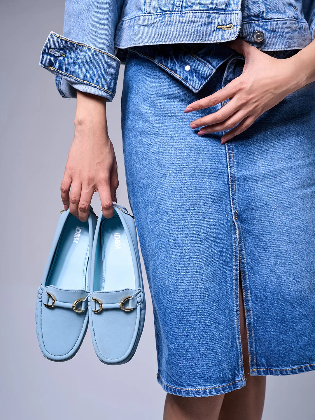 Women's Sky Blue Soft & Premium Loafers (IU2001)