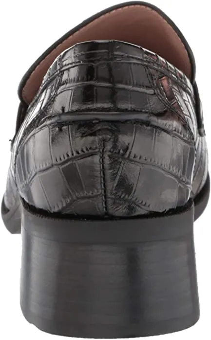 ZAC Zac Posen Women's Wayne Loafer, Black Croco Embossed, 8.5