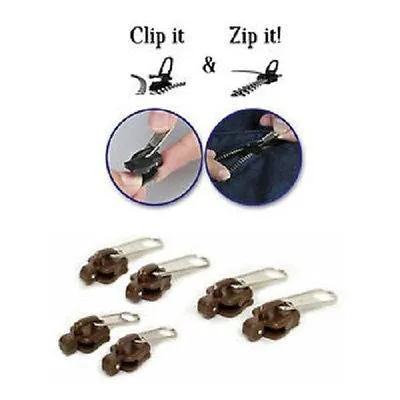 Zipper Fix Instant Zip Repair Kit Replacement Universal 6pc Rescue Fast Ship New
